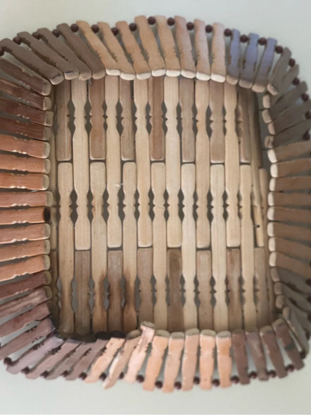 Handmade Wooden Spoke Basket - with Beaded Accents